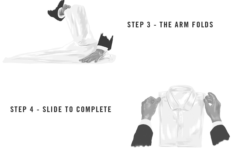 Steps to fold a shirt